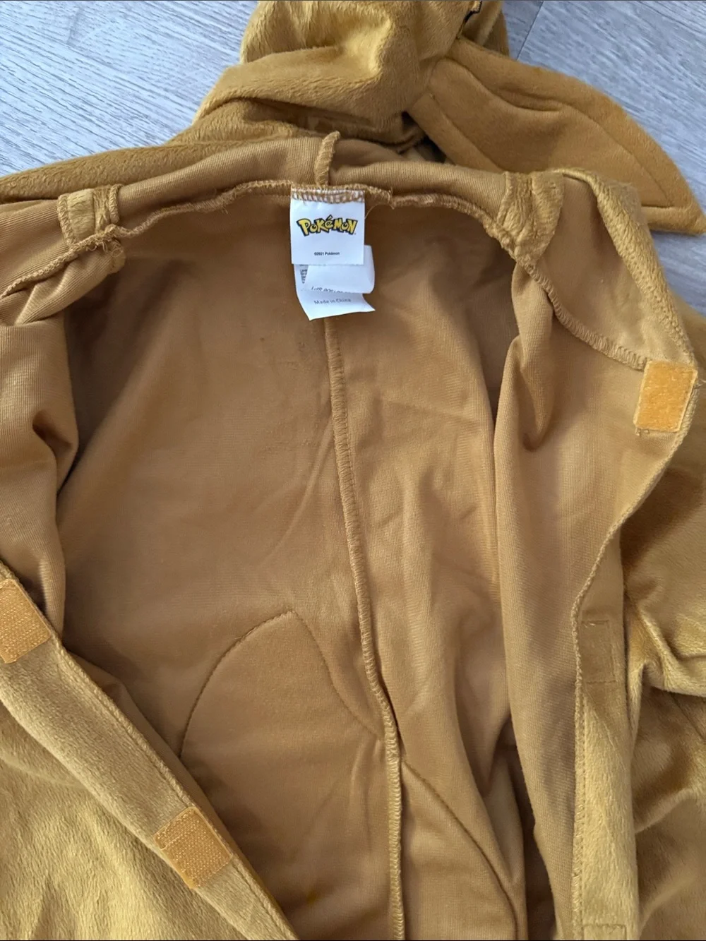 Pokemon Eevee Inspired Brown Hooded Onesie Kids Costume - 10/12